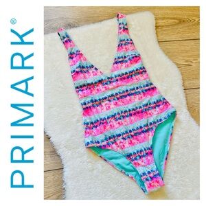 PRIMARK Pink Teal One Piece Bathing Suit Size 6